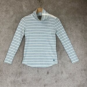 T by Talbots Shirt Womens P Petite Blue Stripe Long Sleeve Pullover- 4406